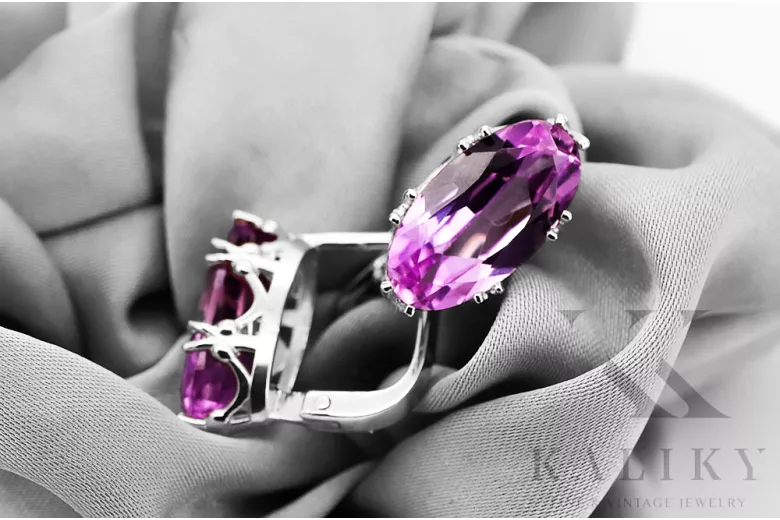 Vintage Earrings Amethyst Sterling silver 925 vec021s